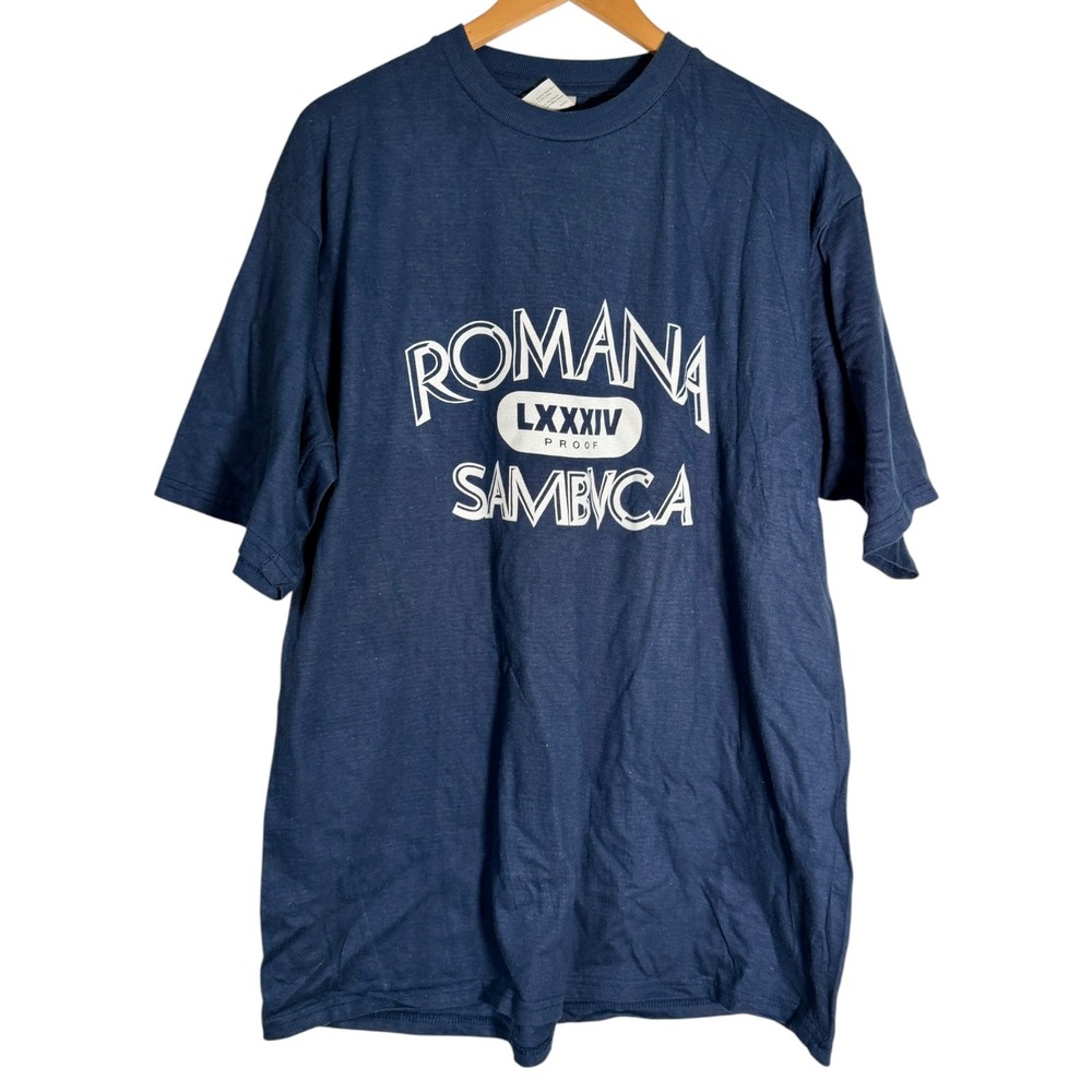 Vintage AAA 90's Men's Romana Sambuca Liquor T Shirt Navy Blue XL